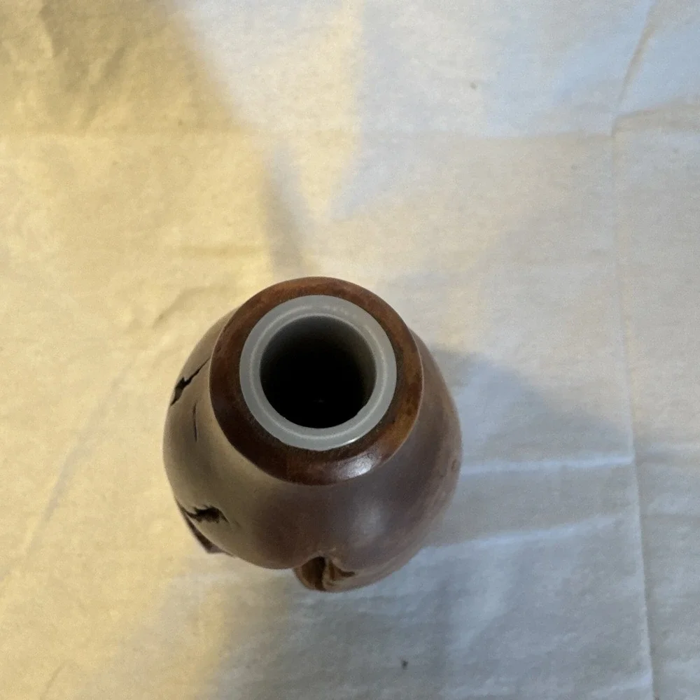 Beautiful‎ Vintage BURL WOOD Art Vessel Bud VASE 7.5